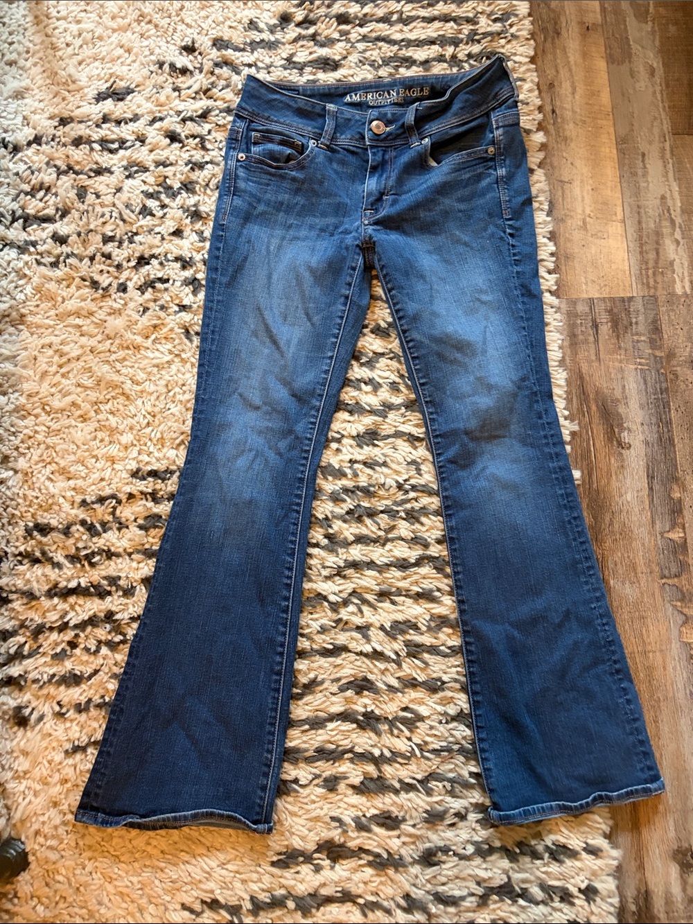 American Eagle Outfitters Womens Blue Flare Jeans